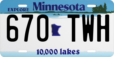 MN license plate 670TWH