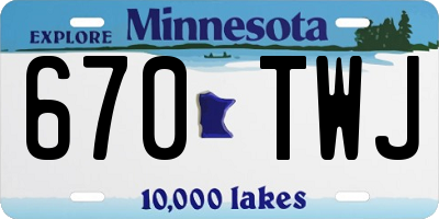 MN license plate 670TWJ