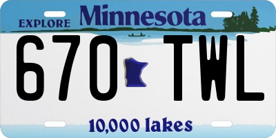 MN license plate 670TWL