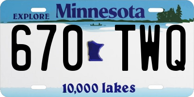 MN license plate 670TWQ