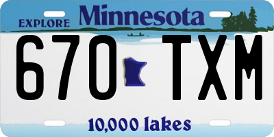 MN license plate 670TXM
