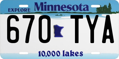 MN license plate 670TYA