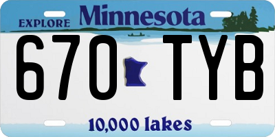 MN license plate 670TYB