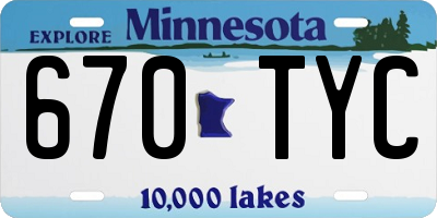 MN license plate 670TYC