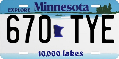 MN license plate 670TYE