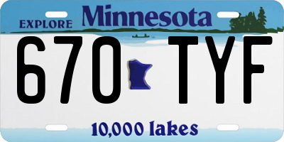 MN license plate 670TYF