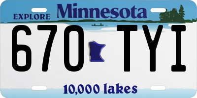 MN license plate 670TYI