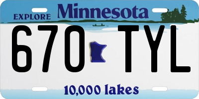 MN license plate 670TYL