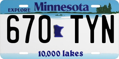 MN license plate 670TYN