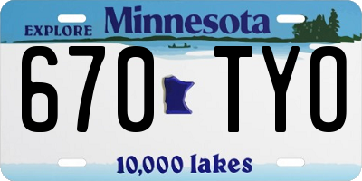 MN license plate 670TYO