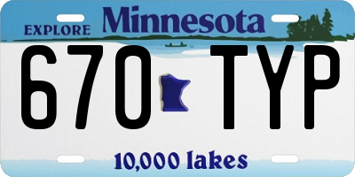 MN license plate 670TYP