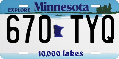 MN license plate 670TYQ