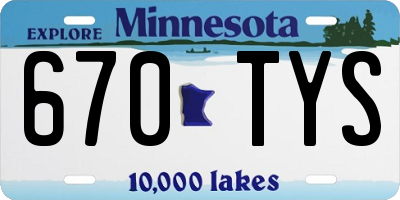 MN license plate 670TYS