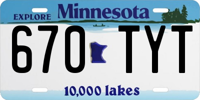 MN license plate 670TYT