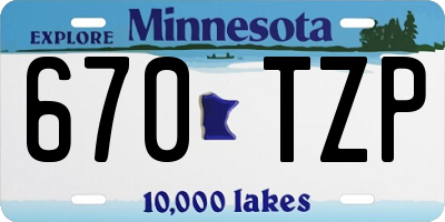 MN license plate 670TZP