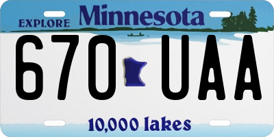 MN license plate 670UAA