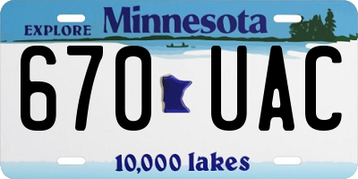 MN license plate 670UAC