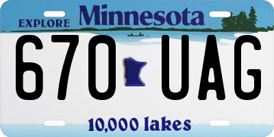 MN license plate 670UAG