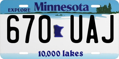 MN license plate 670UAJ