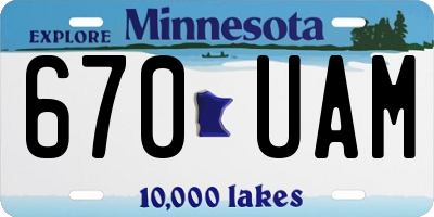 MN license plate 670UAM