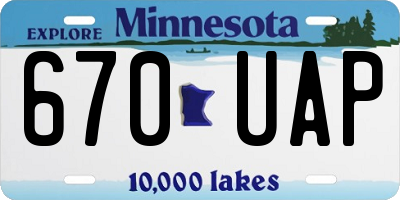 MN license plate 670UAP