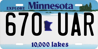 MN license plate 670UAR