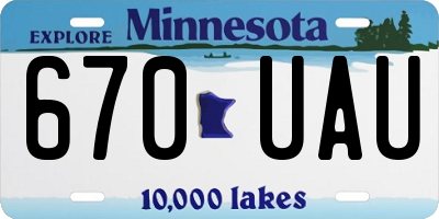 MN license plate 670UAU