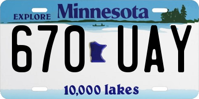 MN license plate 670UAY