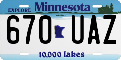 MN license plate 670UAZ