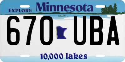 MN license plate 670UBA
