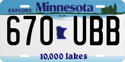 MN license plate 670UBB