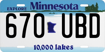 MN license plate 670UBD