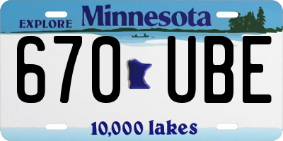 MN license plate 670UBE