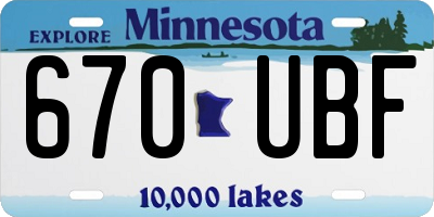 MN license plate 670UBF