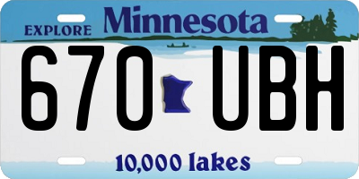 MN license plate 670UBH