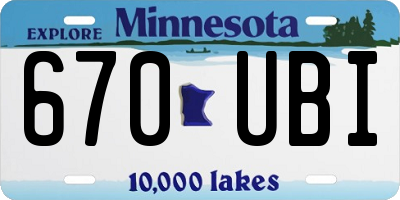 MN license plate 670UBI