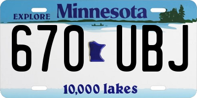 MN license plate 670UBJ