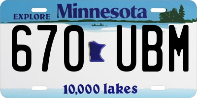 MN license plate 670UBM