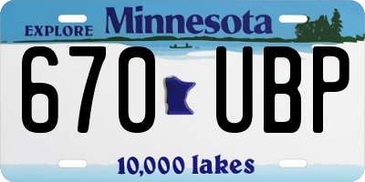 MN license plate 670UBP