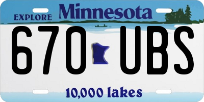 MN license plate 670UBS
