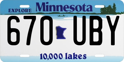 MN license plate 670UBY