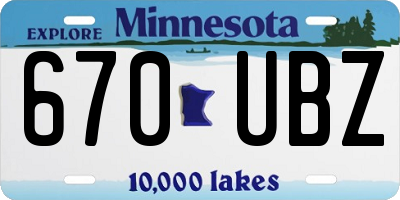 MN license plate 670UBZ