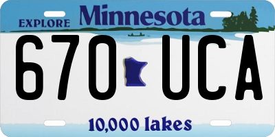 MN license plate 670UCA