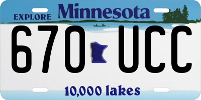 MN license plate 670UCC