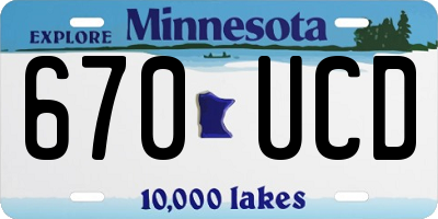 MN license plate 670UCD