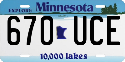 MN license plate 670UCE