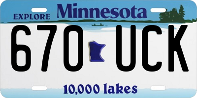 MN license plate 670UCK