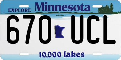 MN license plate 670UCL