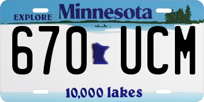 MN license plate 670UCM