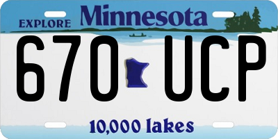 MN license plate 670UCP